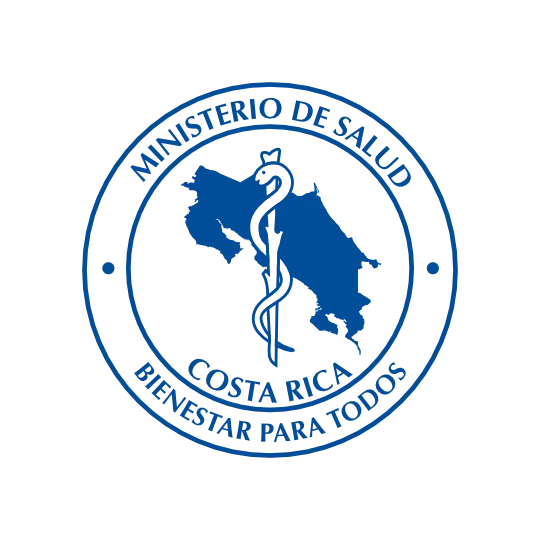 Costa Rica Ministry of Health official seal and logo.